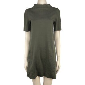 COS Short Sleeves T-Shirt Khaki Green Cotton Mini Dress Size XS